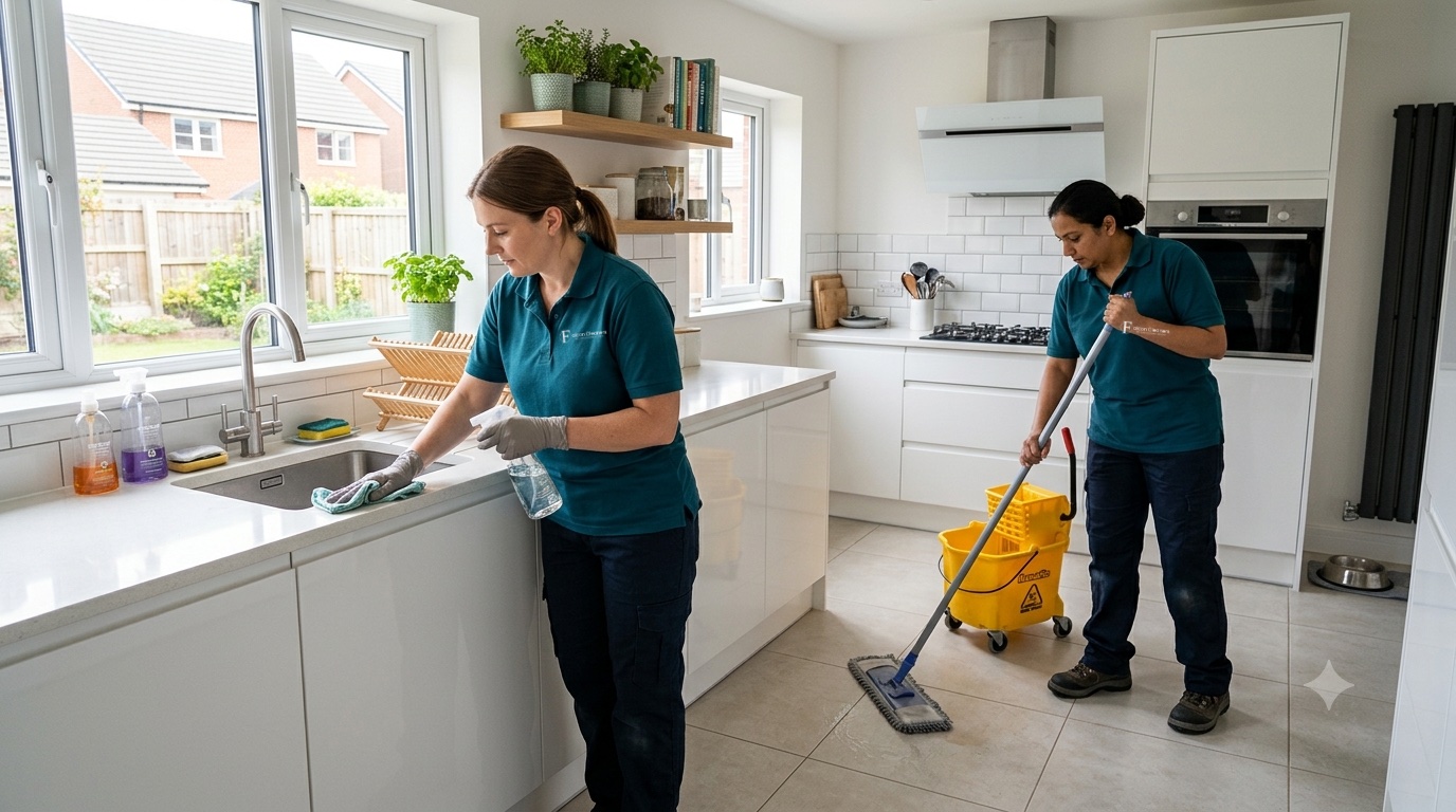 Falcon Cleaners professional cleaning team at work