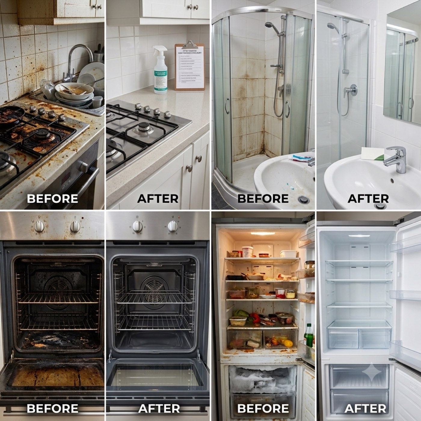 Before and after photos of an end of tenancy clean in a Berkshire rental property